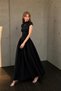 Women's Black Waist Corset Skirt Gathered Dress 1041-2873 - 2