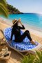 Damla Pattern Beach Towel Blue - 2