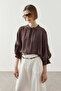 Drawstring Tencel Shirt Brown - 8