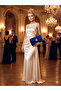 Satin Fabric Stone Detailed Portfolio Clutch Bag