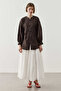 Linen Chino Buttoned Shirt Jacket Bitter Brown