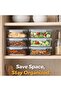 1040ml Glass Container [Pack of 4] with 4 Sided Snap Locking Plastic Lids, Containers for Kitchen Food Microwave, Oven, Fridge and Dishwasher | Airtight Food Storage Containers BPA Free - 3