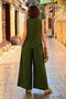 Sicily Green Frayed Pants Blouse Double Set - 3