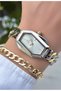 Chain Model-Steel Cord-Women's Wristwatch-Gold Silver Color-2 Years Warranty-Bracelet Gifted Hmj4Fc2 - 4
