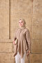 Women's Asymmetrical Cut Striped Shirt Mink - 2