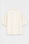 Lyocell blend striped zippered linen shirt - cream - 3