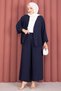 Kimonolu Casual Fit Summer Hijab Suit Navy Blue - 4