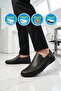 Black Genuine Leather Gel Sole Anatomical Men's Casual Shoes 410 m - 3