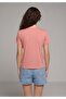 Regular Fit Round Neck Plain Women's Pink Short Sleeve T-Shirt - 2