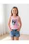Pink Crew Neck Kuromi Printed Girl's Crop Undershirt
