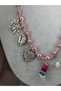 Pink Pearl Look Heart and Stone Detailed Women's Necklace Stylish Design Statement Necklace - 2