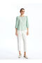 Crew Neck Textured Women's Blouse - 2