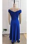 Women's Double-Breasted Collar, Off-The-Shoulder, Waist-Slung, Long Janjan Crepe Dress - 5
