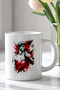 Sculpture Art Patterned 330ml Printed White Ceramic Mug Cup - 2