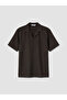 Lcw Vision Brown Regular Fit Resort Collar Krinkle Men's Shirt - 5