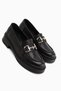 Adelia Genuine Leather Black Suede Buckle Loafer Women's Casual Shoes - 5