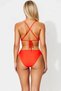Women's Bikini Set Bralette Neckline Thin Straps Knitted Fabric Brazilian Cut Super High Waist Plain Pattern - 5