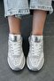 Telles Women's Thick Soled Stone Snekaers Gray - 3