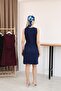 Women's Modal Fabric Crew Neck Tie Detail Thick Strap Short Dress - 7