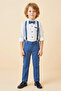 Boy's 4-Piece Suit Set (Pants+Shirt+Suspender Belt+Bow Tie) 12660 - 3