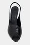 Betty Black Matte Open Toe Women's Heeled Shoes - 6