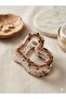 Heart Model Stone Detailed Bone Buckle Transparent Patterned Hairpin 6 cm
