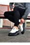 Jy507 Alone Lace-Up Leather Men's Casual Sneaker Shoes Cst White/Black - 2