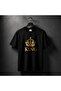 KING Baskılı Oversize Basic Siyah T-shirt