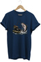 Sporty Fishing and Fishing Rod Printed Nature T-Shirt Outdoor Camping Wear