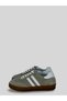 Kelva Women's Soft Leather Double Striped Lace-Up Round Toe Rubber Sole White Tongue Detailed Sneaker Sports Shoes 1 cm - 2