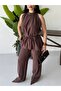 Women's Modal Halter Neck Gathered Belted Loose Two-Piece Set - 3