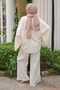 Cream Bat Sleeve Blouse and Trousers Muslin Set - 4