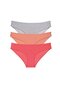 Glb-Stl41414 3-Piece Super Eco Set Lycra Women's Slip Panties Gray Powder Fuchsia