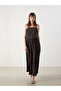 Brown Square Neck Modal Blend Strap Dress