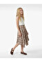 Viscose Crinkle Fabric Textured Asymmetrical Cut Plaid Skirt - 3