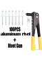 Heavy duty manual rivet gun (equipped with 100 aluminum rivets), professional manual rivet gun Heavy metal