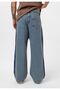 Belt Detailed Striped Baggy Jeans - 5