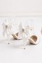 White High Heeled Shoes with White Pearls and Barettes, Special Bow Model Evening Dress Shoes, Evening Party Shoes - 2