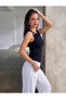 New Season Women's Blouse Athlete with Shoulder Buckle and Zero Sleeves - 5