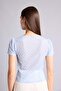 Fitted V-Neck Floral Textured Short Sleeve Blouse F4625Ax26Sm - 5