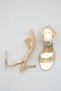 Women's Gold Buckle Detailed Heeled Sandals - 5