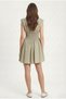 Women's Evora Waist Corset Detail Back Elastic Woven Short Khaki Dress - 5