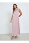 Pink Jacquard Abaya with Satin Inner Dress Set - 4
