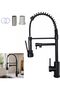 Kitchen Faucet with 2 Function Sprayer, Pull Down Sprayer Stainless Steel Kitchen Tap | Basin Sink Tap Faucets Dual Function For Farmhouse Laundry Utility Rv Wet Bar - Black