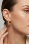Nova Gold Color Groove Detailed Stylish Hoop Earrings - 4