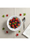 Fluted White Opalware Multipurpose Bowl with Red Floral Design – 6.5 Inch - 4