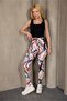 Women's High Waist Diver Fabric Patterned Gathering Sports Leggings - 6