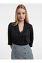Rochie neagră de damă cu model - 3