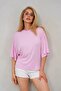 Women's Stone Embroidered Bat Sleeve Viscose Combed Cotton Blouse 26063 - 3