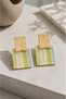 Gold Detailed Large Size Patterned Resin Earrings Modern Design Women's Earrings - 4